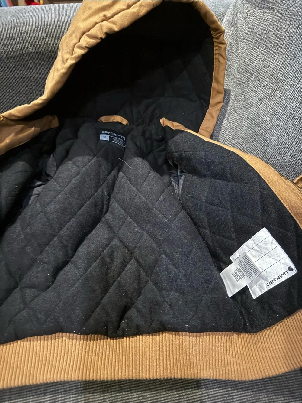 Carhartt Brown/Tan Hooded Work Jacket